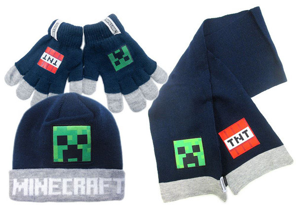 Minecraft kapa, šal i rukavice